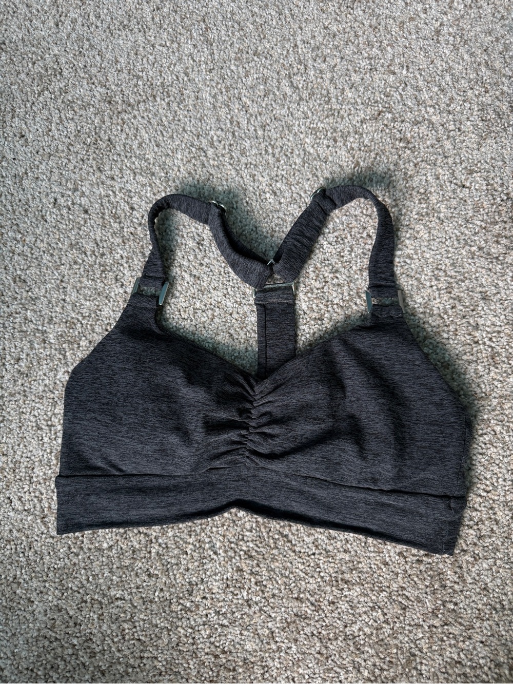 Bombshell Race Back Sports Bra (Dark Gray)